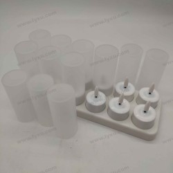 YASENN Rechargeable LED Candle Light Set with Charging Base – 12PCS (Bullet Tip)