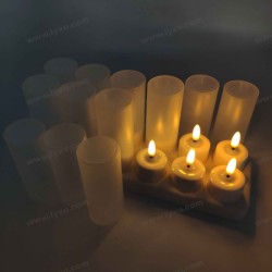 YASENN Rechargeable LED Candle Light Set with Charging Base – 12PCS (Bullet Tip)