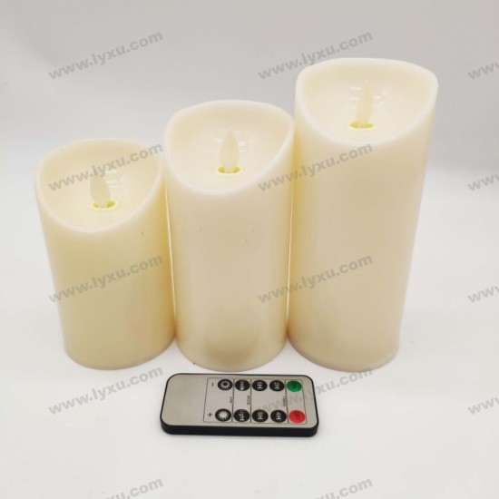 YASENN Thick Convex Swaying LED Candle with Remote – 3PCS (17.5CM,15CN/12.5CM)