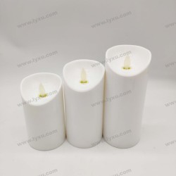 YASENN  Convex LED Candle with Remote – 3PCS Swaying Flame (17.5CM/ 15CM/12.5CM)
