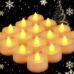 YASENN White Soft Silicone Flame LED Tealight – rubber tea- 24PCS