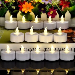 YASENN Concave Transparent Soft Flame LED Tealight -Soft Rubber Tip– 24PCS (4×4CM) for Holiday Celebration,Party, Home Decoration