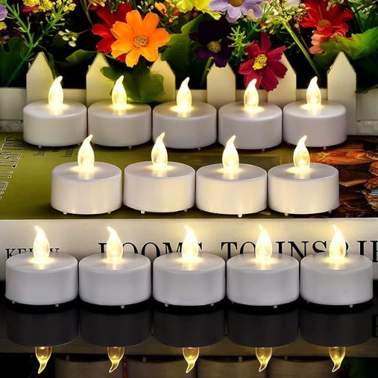 YASENN Concave Transparent Soft Flame LED Tealight -Soft Rubber Tip– 24PCS (4×4CM) for Holiday Celebration,Party, Home Decoration YASENN Concave Transparent Soft Flame LED Tealight -Soft Rubber Tip– 24PCS (4×4CM) for Holiday Celebration,Party, Home Decoration