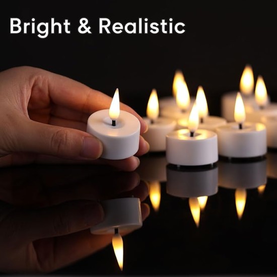 YASENN Rechargeable Bullet Flame Tea Light LED Candle – 24PCS YASENN Rechargeable Bullet Flame Tea Light LED Candle – 24PCS