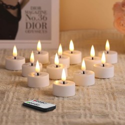 YASENN Rechargeable Bullet Flame Tea Light LED Candle – 24PCS