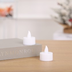 YASENN White Soft Silicone Flame LED Tealight – rubber tea- 24PCS