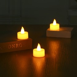 YASENN White Soft Silicone Flame LED Tealight – rubber tea- 24PCS
