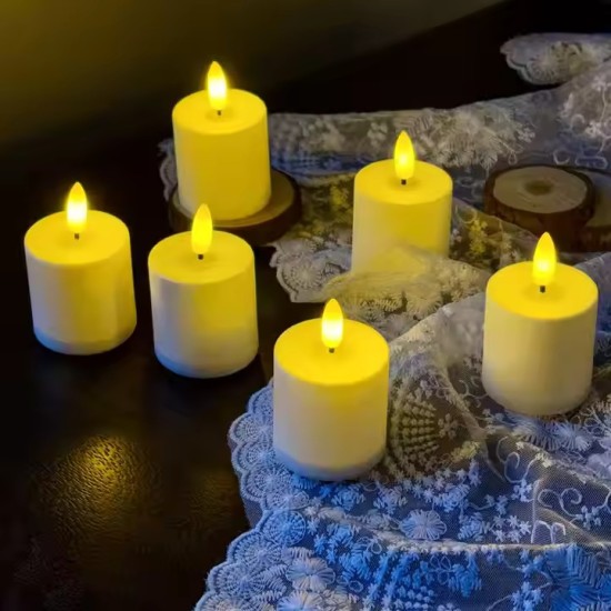 YASENN Smooth Bullet Flame LED Candle – 6PCS YASENN Smooth Bullet Flame LED Candle – 6PCS