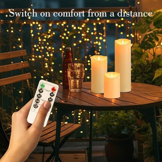 YASENN Bullet-shaped flame LED Candle Light Set with Remote – 4PCS (4 Sizes)