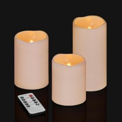 YASENN Wavy-Edge LED Candle Set  Timer– 3PCS