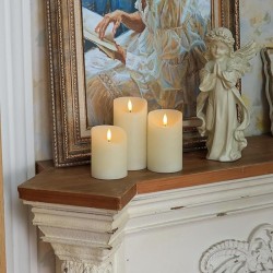YASENN Thick Convex LED Candle with Timer – 3PCS (17.5CM/ 15CM/12.5CM)