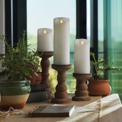 YASENN Thick Convex LED Candle with  Remote – 3PCS Swaying Flame (17.5CM/ 15CM/12.5CM)