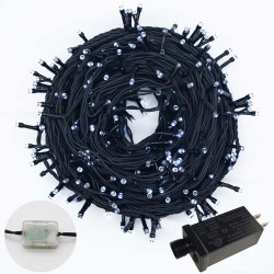YASENN LED String Lights Chain 500count  outdoor Christmas tree Lights ,Light controlled switch With light sensor,Light Operated with Black  cable