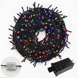 YASENN LED String Lights Chain 500count  outdoor Christmas tree Lights ,Light controlled switch With light sensor,Light Operated with Black  cable