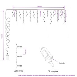 YASENN 300Leds Icicle string lights 30feet 60drops
