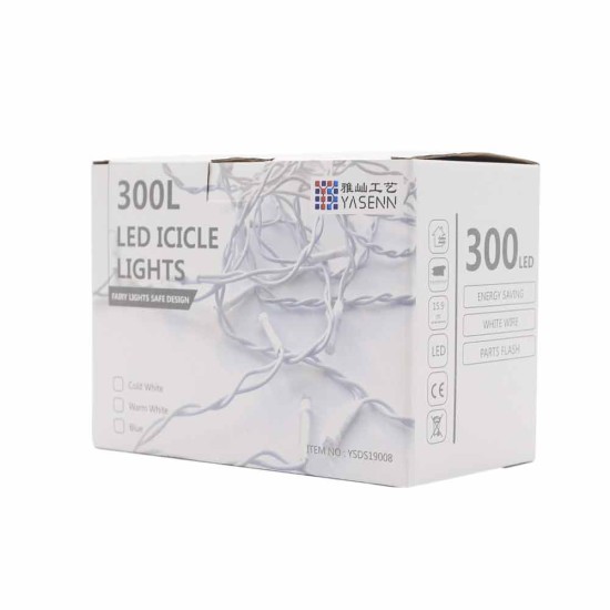 YASENN 300Leds 19.5ft Christmas Icicle Lights, Parts Twinkle bulbs 
