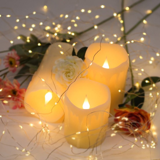 YASENN Jumping Flame LED Candle Light flickering Flame With Wax Pillar, Flameless Battery Operated LED Lights YASENN Jumping Flame LED Candle Light flickering Flame With Wax Pillar, Flameless Battery Operated LED Lights