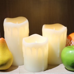 YASENN Jumping Flame LED Candle Light flickering Flame With Wax Pillar, Flameless Battery Operated LED Lights