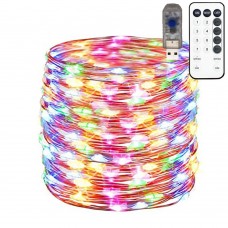 YASHEN USB Powered Copper Wire lights string 100 LED 10 meter,timer and dimmable remote control,multicolor