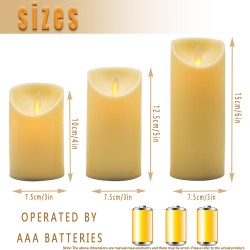 YASHEN flameless candels,flickering led candles 3 pack