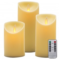 YASHEN flameless candels,flickering led candles 3 pack