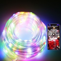 APP Controlled Christmas String Lights - YASENN Fairy Lights Connectable Plug-in 98ft
