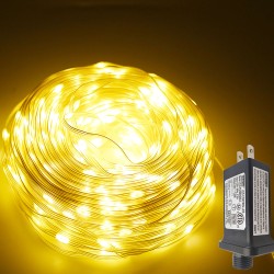 Christmas String Lights with Timer - YASENN 300LED PVC Coated Fairy Lights 98ft