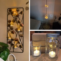 YASENN Rechargeable led tealight 12pcs with charging dock flameless candles Parties Weddings Bar Dinner Decorations