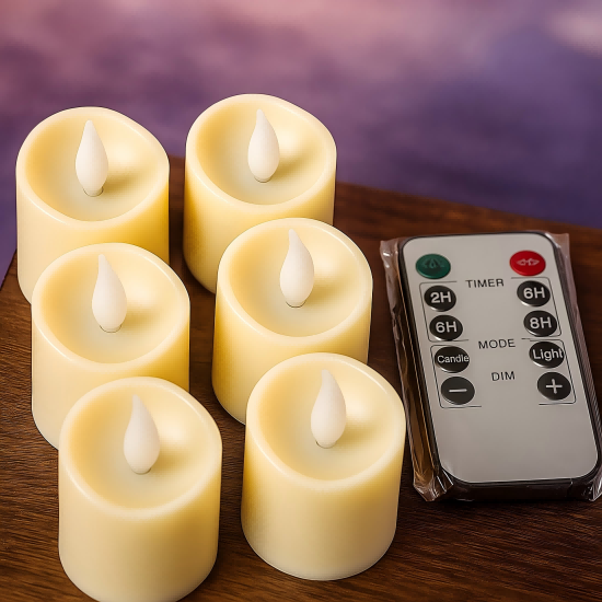 YASENN Rechargeable LED Tealight with Remote (3.8×5CM, Water-Drop Flame, Wavy Rim) – Battery Included– Ideal for Home, Events, Restaurants YASENN Rechargeable LED Tealight with Remote (3.8×5CM, Water-Drop Flame, Wavy Rim) – Battery Included– Ideal for Home, Events, Restaurants