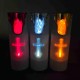 6PCS Electroplated Cross LED Candle Lights – 5.2×15CM | Battery Operated | Safe & Elegant for Church, Home & Event Decor
