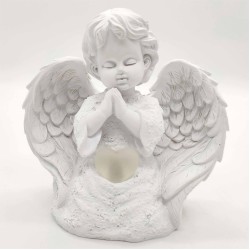 LED Resin Angel Transparent Heart 7CC Lighting 2XAA Battery Compartment