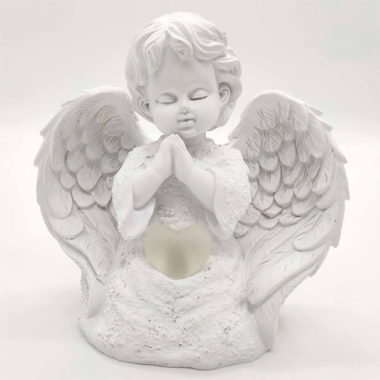 LED Resin Angel Transparent Heart 7CC Lighting 2XAA Battery Compartment LED Resin Angel Transparent Heart 7CC Lighting 2XAA Battery Compartment
