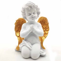Resin Angel With Gold Wings