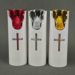 6PCS/SET 5.2x15CM Electroplated Cross LED Candle Light 