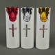 6PCS/SET 5.2x15CM Electroplated Cross LED Candle Light 
