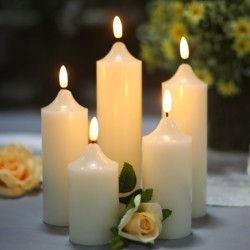 YASENN  Real Wax LED Candle Set with Remote -5PCS（10/12.5/15/17.5/20cm）