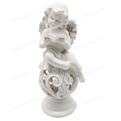 Led Hollow Ball Resin Reading Angel Cold White Light