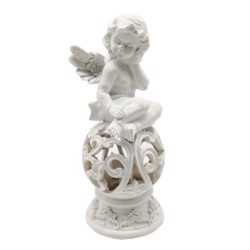 Led Hollow Ball Resin Reading Angel Cold White Light 2xAA Battery Compartment