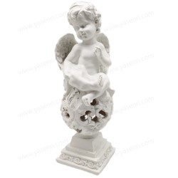 Led Hollow Ball Resin Reading Angel Cold White Light 2xAA Battery Compartment