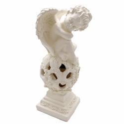 Led Solar Resin Angel With Hollow Ball Warm White Light