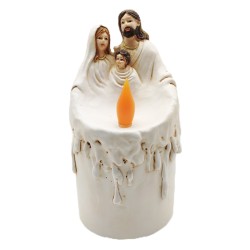 LED Holy Mother Father And Child Resin Warm Whight Light