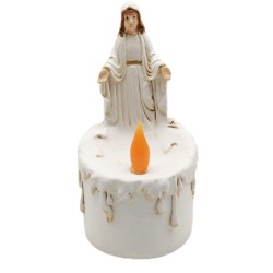 LED Religious Virgin Resin Warm White Light  3XAAA Battery Compartment