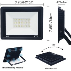 YASENN 50W LED Flood Lights – 2-Pack | Super Bright, Waterproof IP66, Energy-Saving, Durable Aluminum Housing