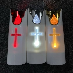6PCS/SET 5.2x15CM Electroplated Cross LED Candle Light 
