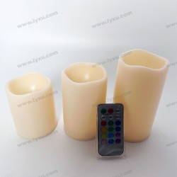 YASENN Wavy-Edge LED Candle Set  Timer– 3PCS