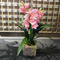 YASHEN  Decor Potted Flower Artificial Orchid Potted Plants For Home Decor Office Desk Shower Room Decoration